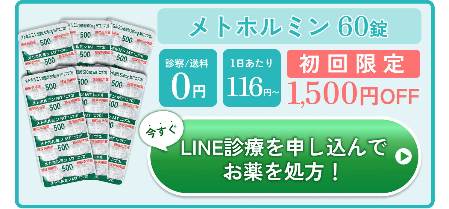 メトホルミン60錠初回限定1,500円オフ
